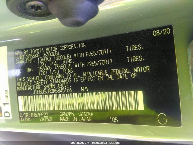 Toyota 4RUNNER SR5 2021 JTEBU5JR0M5845166 Image 9