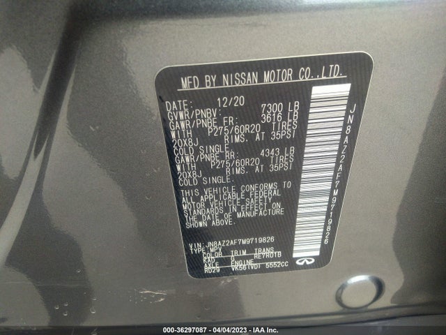 2021 Infiniti QX80, VIN: JN8AZ2AF7M9719826