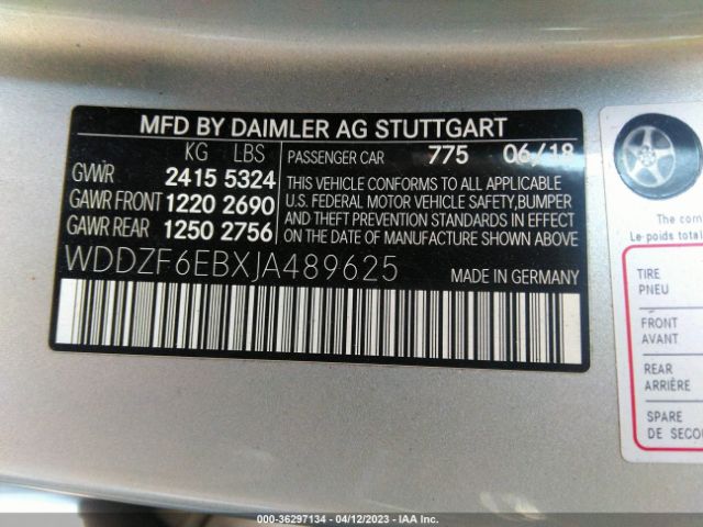 WDDZF6EBXJA489625 Mercedes-Benz E-class Amg E 43