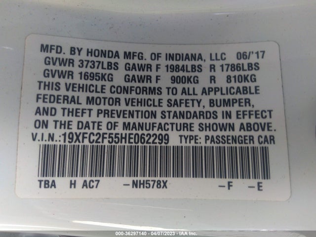Honda Civic Sedan Lx 2017 19XFC2F55HE062299 Image 11
