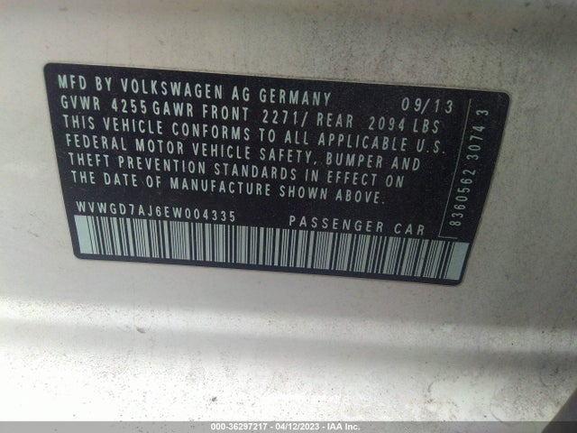 WVWGD7AJ6EW004335 Volkswagen Gti Wolfsburg
