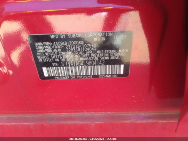 JF1VA1A64L9804142 Subaru WRX
