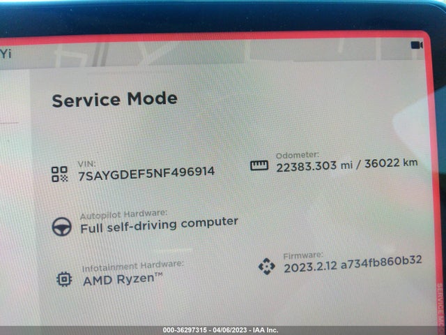 Tesla Model Y Performance 2022 7SAYGDEF5NF496914 Image 8