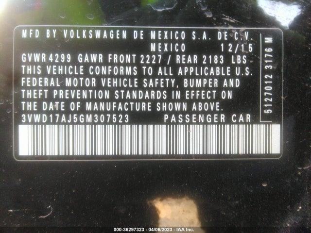 3VWD17AJ5GM307523 Volkswagen Jetta Sedan 1.8t Sport