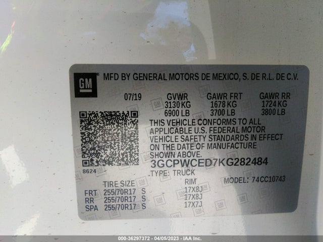Chevrolet Silverado 1500 Lt 2019 3GCPWCED7KG282484 Image 11