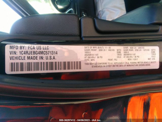 1C4RJEBG4MC571314 Jeep Grand Cherokee Limited