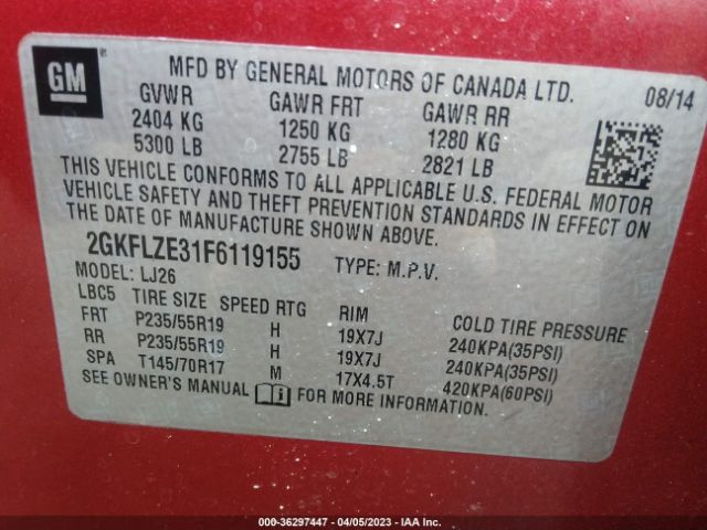 2GKFLZE31F6119155 GMC Terrain Denali