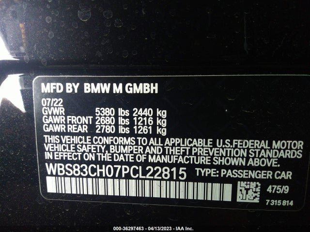 2023 BMW M5, VIN: WBS83CH07PCL22815