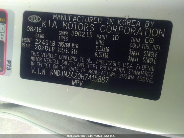 KNDJN2A20H7415887 KIA Soul Base