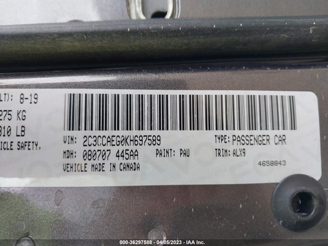 Chrysler 300 Limited 2019 2C3CCAEG0KH697589 Image 10