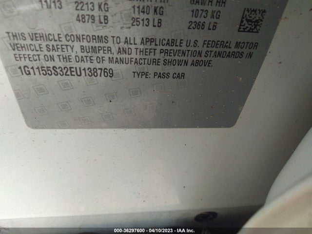 Chevrolet IMPALA LTZ 2014 1G1155S32EU138769 Image 10