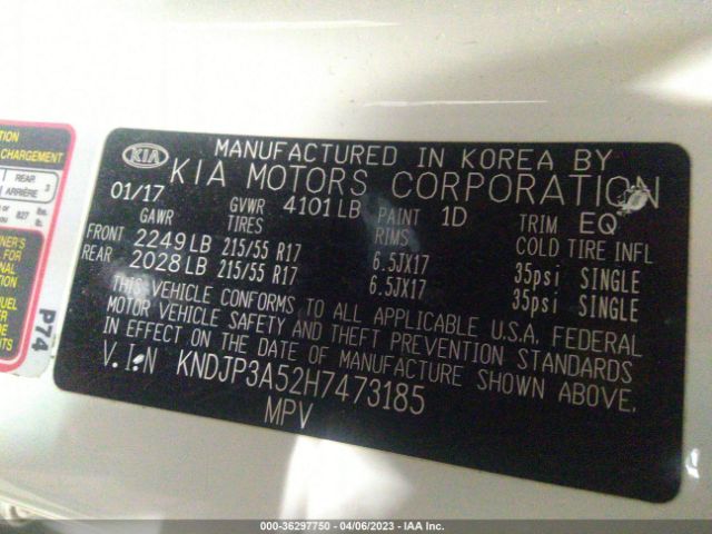 KNDJP3A52H7473185 KIA SOUL +