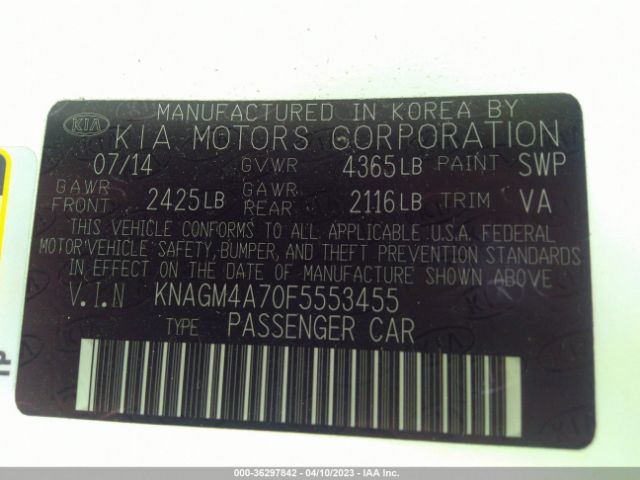 KNAGM4A70F5553455 KIA Optima Lx