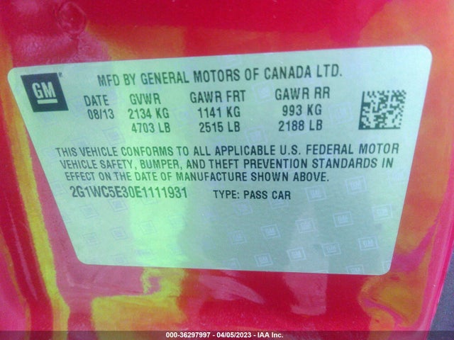 Chevrolet Impala Limited Ltz 2014 2G1WC5E30E1111931 Image 10