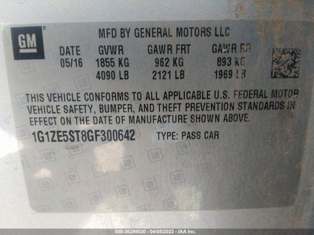 Chevrolet MALIBU LT 2016 1G1ZE5ST8GF300642 Image 11