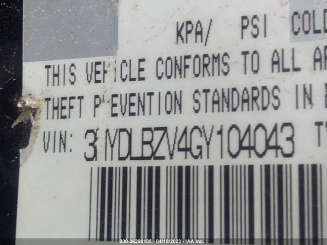 3MYDLBZV4GY104043 Scion IA