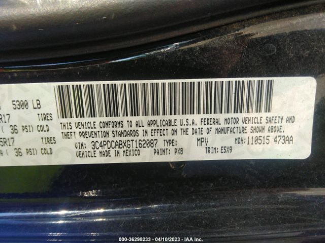 3C4PDCABXGT162087 Dodge JOURNEY SE