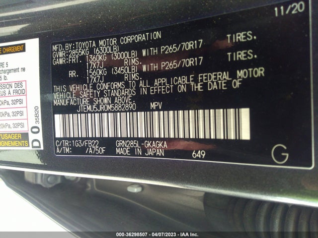 Toyota 4RUNNER SR5 2021 JTEMU5JR0M5882890 Image 9