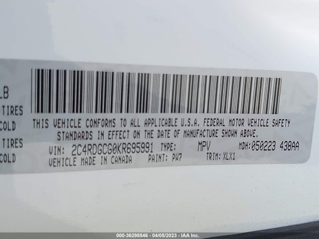 Dodge Grand Caravan Sxt 2019 2C4RDGCG0KR695991 Image 9