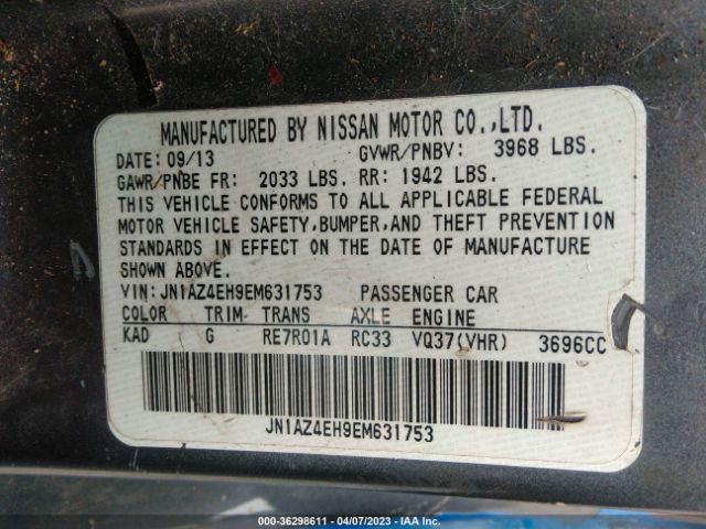 JN1AZ4EH9EM631753 Nissan 370Z