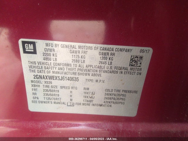 Chevrolet Equinox Premier 2018 2GNAXWEX5J6140635 Image 10