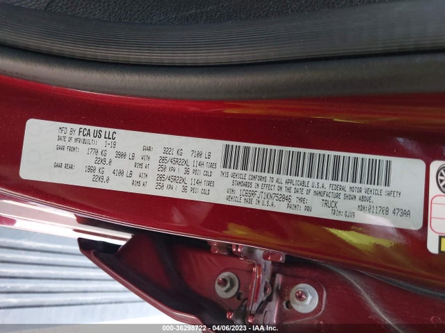 1C6SRFJT1KN752846 RAM 1500 Laramie