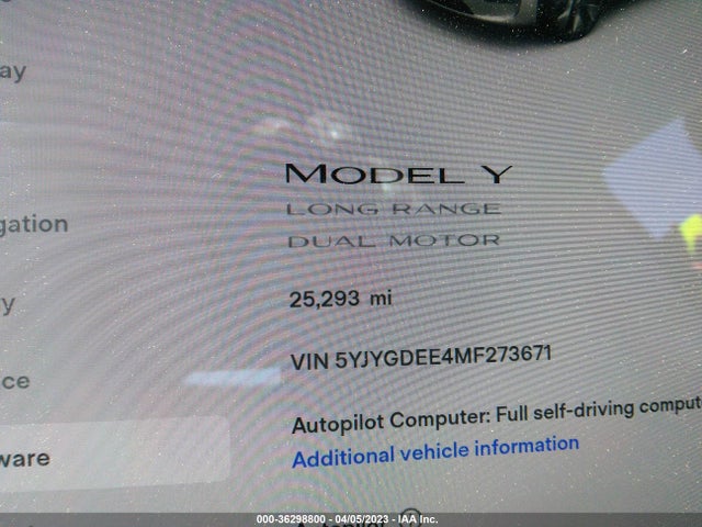 Tesla Model Y Long Range 2021 5YJYGDEE4MF273671 Image 9