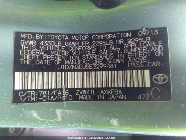 Toyota Prius V Two/three/five 2014 JTDZN3EU5E3299481 Image 9