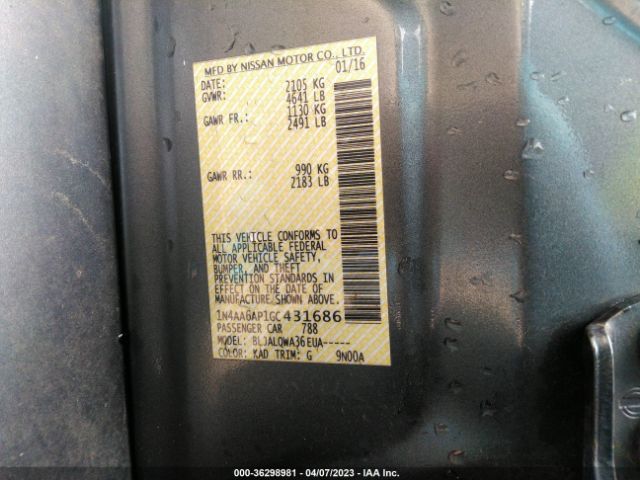 1N4AA6AP1GC431686 Nissan MAXIMA 3.5