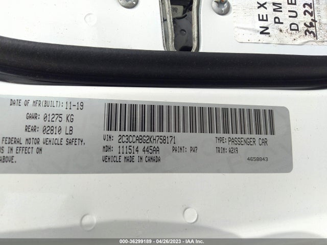 2019 CHRYSLER 300 300S VIN: 2C3CCABG2KH758171