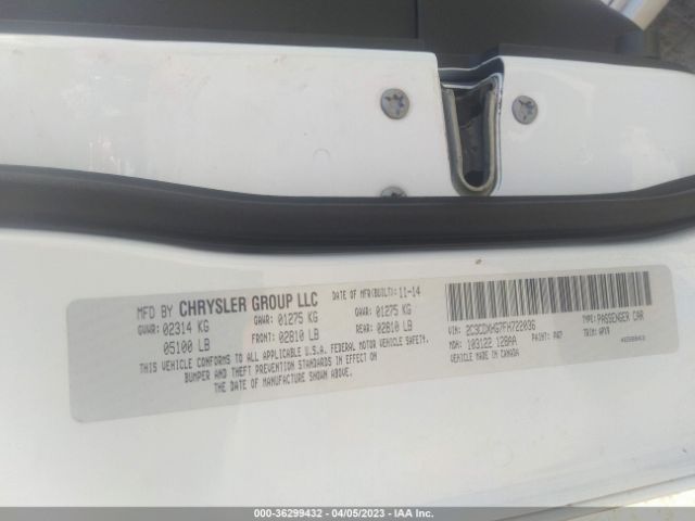 2C3CDXHG7FH722036 Dodge Charger Sxt