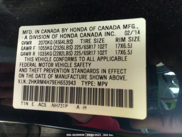 Honda Cr-v Ex-l 2014 2HKRM4H79EH653943 Image 9
