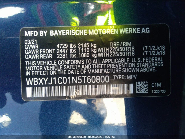 2022 BMW X2, VIN: WBXYJ1C01N5T60800