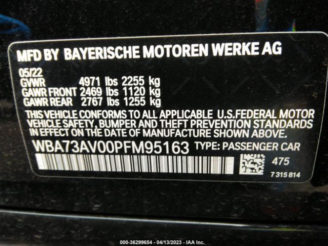 WBA73AV00PFM95163 BMW 4 Series 430i Xdrive