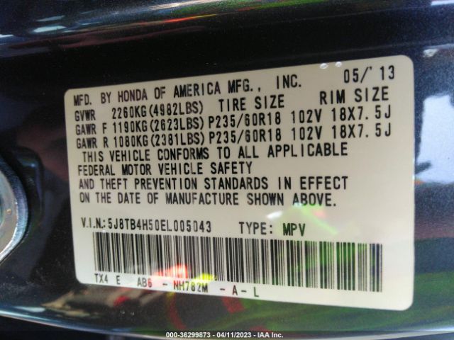 5J8TB4H50EL005043 Acura Rdx Tech Pkg