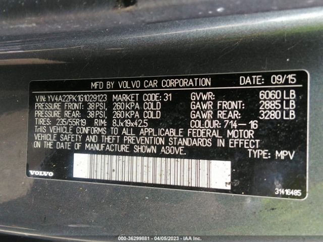 YV4A22PK1G1029123 Volvo Xc90 T6 Momentum