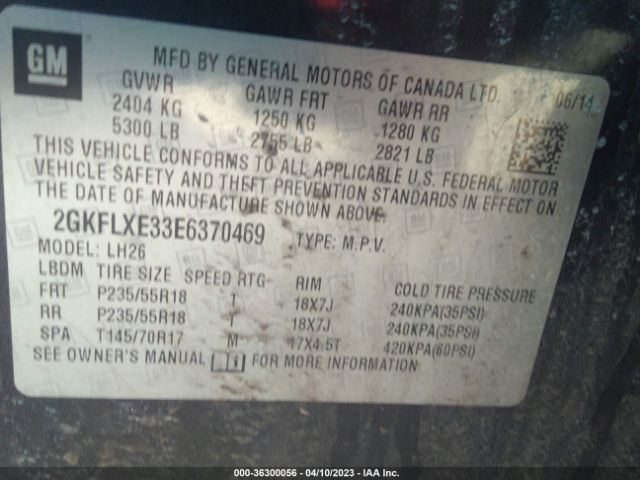 2GKFLXE33E6370469 GMC Terrain Slt