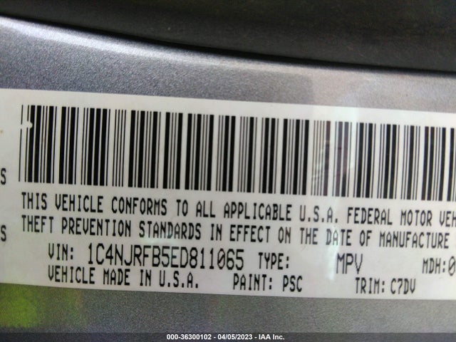 1C4NJRFB5ED811065 Jeep Patriot Latitude