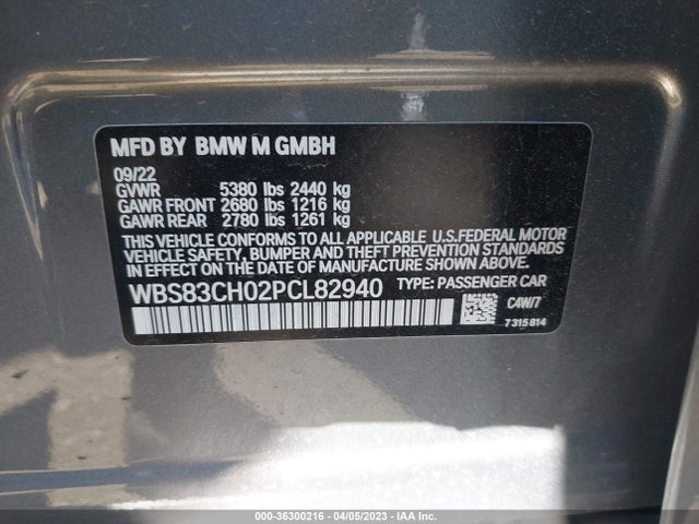 2023 BMW M5, VIN: WBS83CH02PCL82940