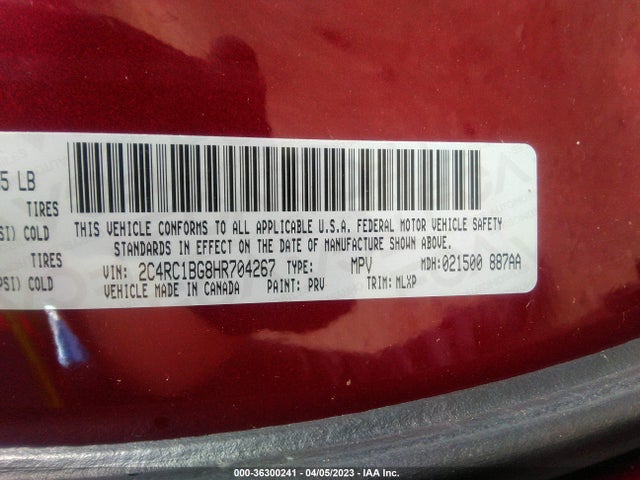 2C4RC1BG8HR704267 Chrysler Pacifica Touring-l