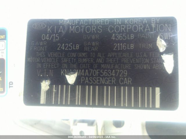 KNAGM4A70F5634729 KIA Optima Lx
