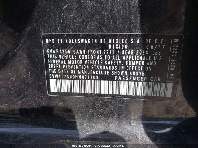2017 Volkswagen GTI, VIN: 3VW4T7AU0HM071109