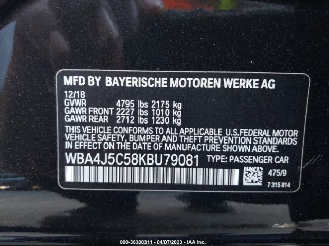 WBA4J5C58KBU79081 BMW 4 Series 440i
