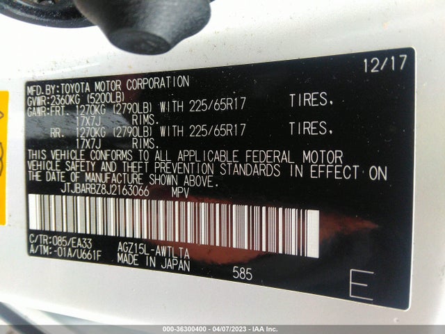 JTJBARBZ8J2163066 Lexus Nx Nx 300