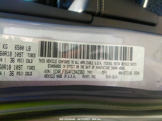 1C4RJFBG4FC942383 Jeep Grand Cherokee Limited