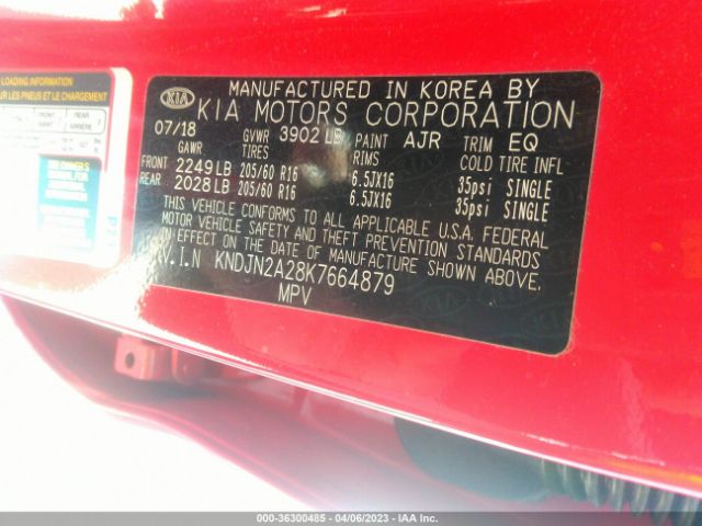 KNDJN2A28K7664879 KIA Soul Base