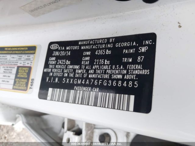 5XXGM4A76FG368485 KIA Optima Lx