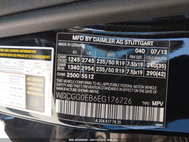 WDCGG0EB6EG176726 Mercedes-Benz Glk-class Glk 250 Bluetec