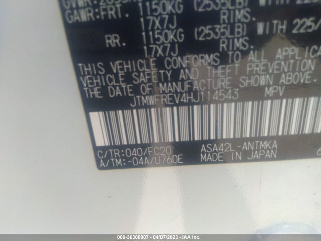 Toyota Rav4 Xle 2017 JTMWFREV4HJ114543 Image 9