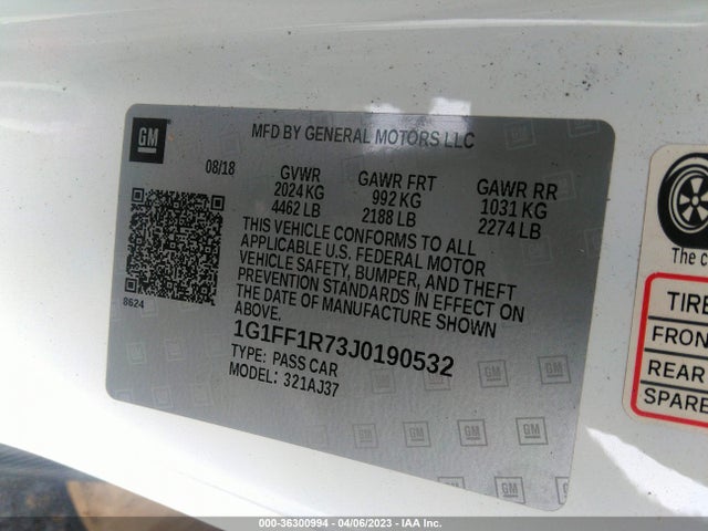 Chevrolet Camaro 1ss 2018 1G1FF1R73J0190532 Image 10